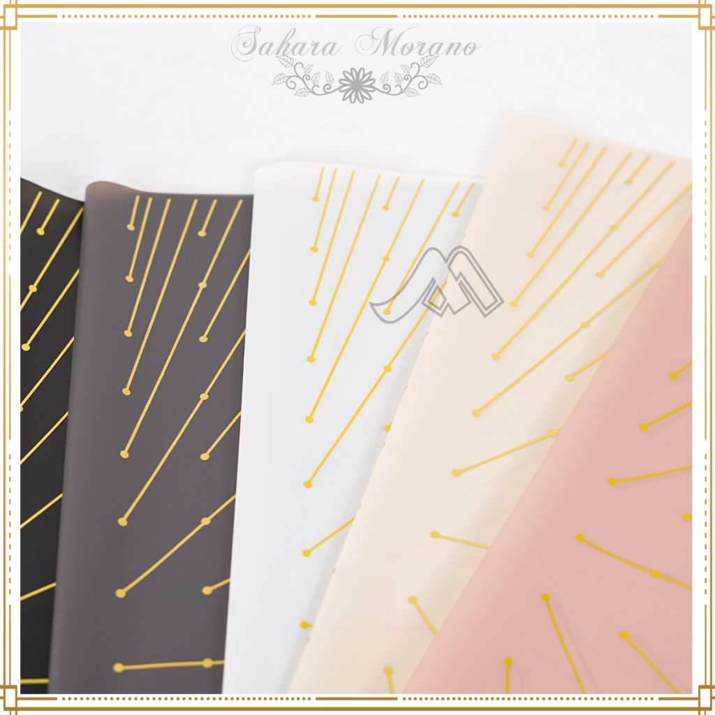 

D3v!! 20 Pcs FLOWER WRAPPING KERTAS BUKET MOTIF METEOR CELLOPHANE WATERPROOF BUKET BUNGA DC