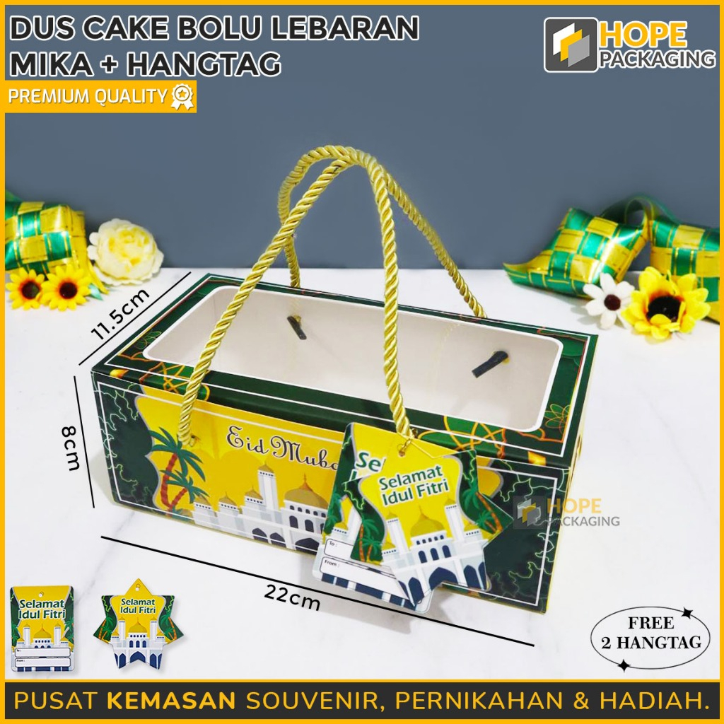 Box Dus Cake Bolu Gulung Idul Fitri / Kotak Kue Mika / Box Bolu Gulung / Kotak Souvenir Lebaran / Du