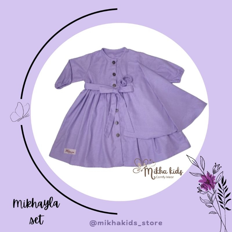 MIKHAYLA SET Gamis/Baju muslim anak perempuan 6 bulan-3 tahunGamis anak perempuan gamis set anak bay