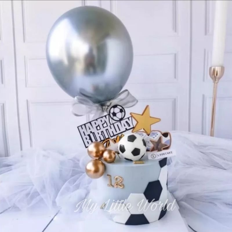 < SJA > PAJANGAN OPPER KUE SEPAK BOLA & BOLA BASKET / HIASAN KUE ULANG TAHUN BOLA BASKER & SEPAK BOL