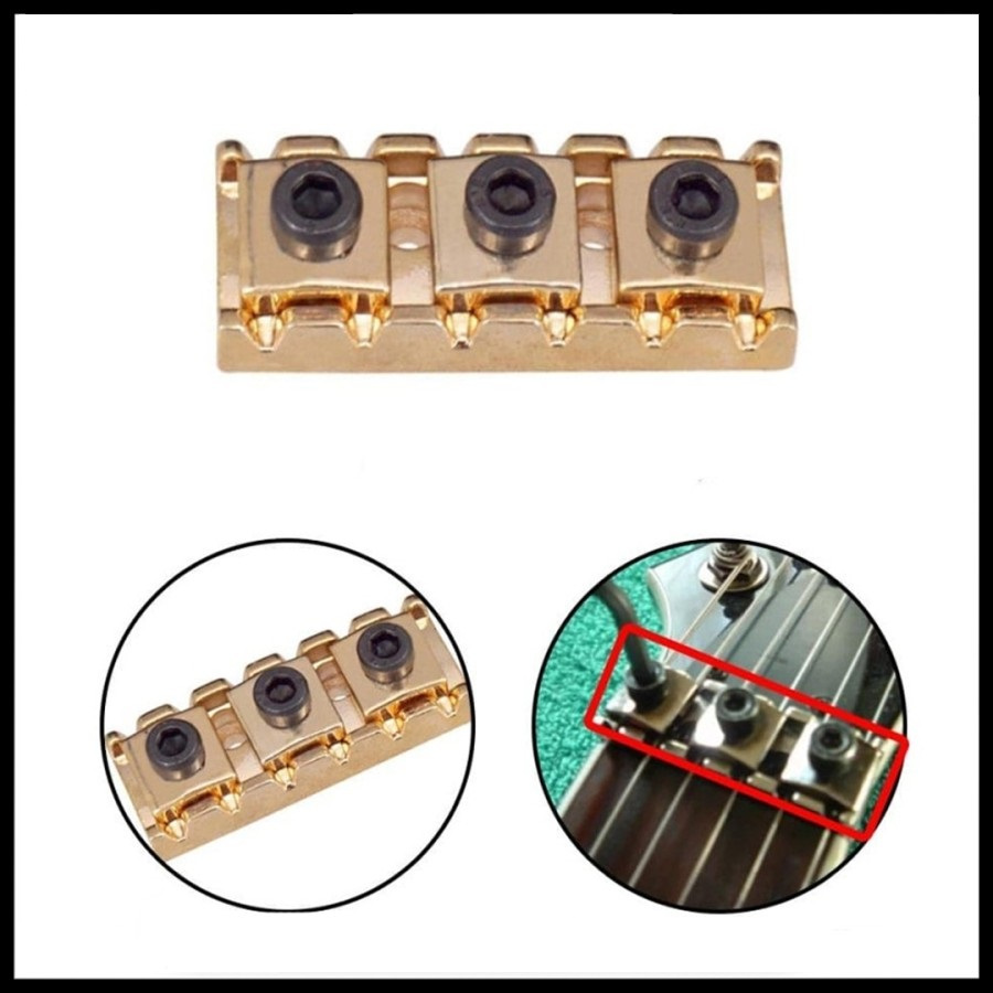 Nut Tremolo Locking Gitar Guitar Electric Elektrik 6 String Senar Gold
