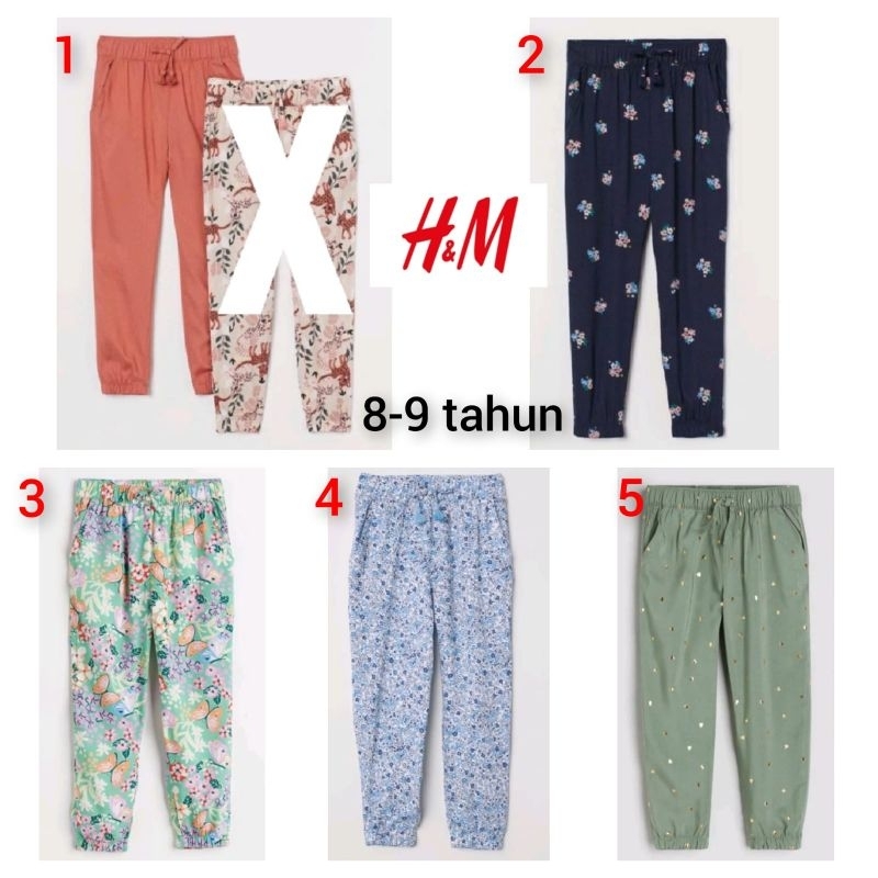 Celana Jogger rayon anak perempuan HM hnm 8 9 tahun