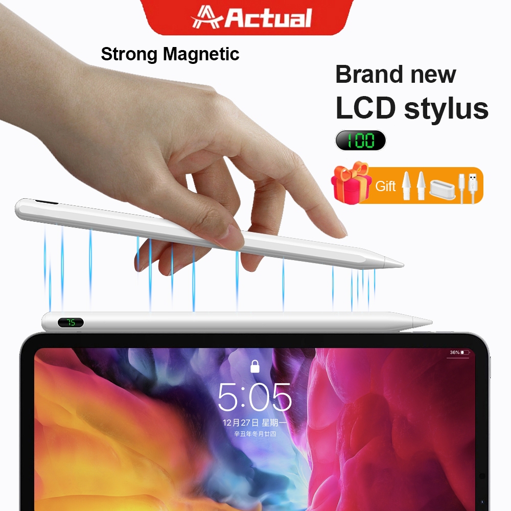 Actual【COD】Universal stylus Pen For iPad Pen with LCD Display, Palm Rejection with Adsorpsi magnetik