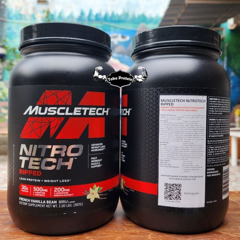 BPOM AOM Nitrotech RIPPED 2Lb L Carnitine 2Lb 2Lbs CLA Whey Protein