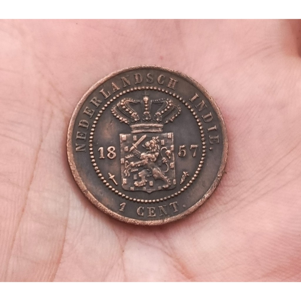 Coin 1 duit 1 cent tahun Nederlandsch Indie 1857  Kondisi sama seperti Fotonya S94