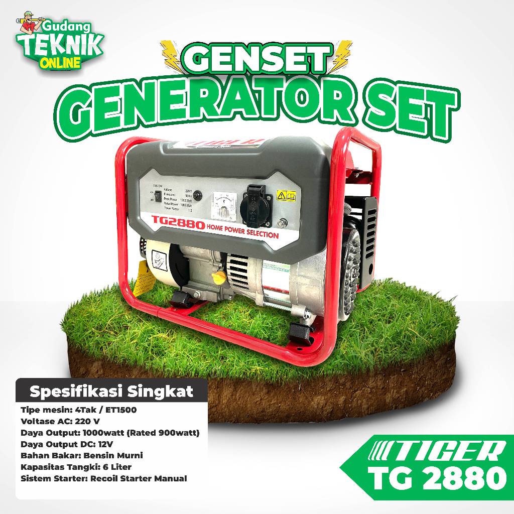 Genset Tiger TG2880 Genset 1000 Watt 4 Tak TG 2880