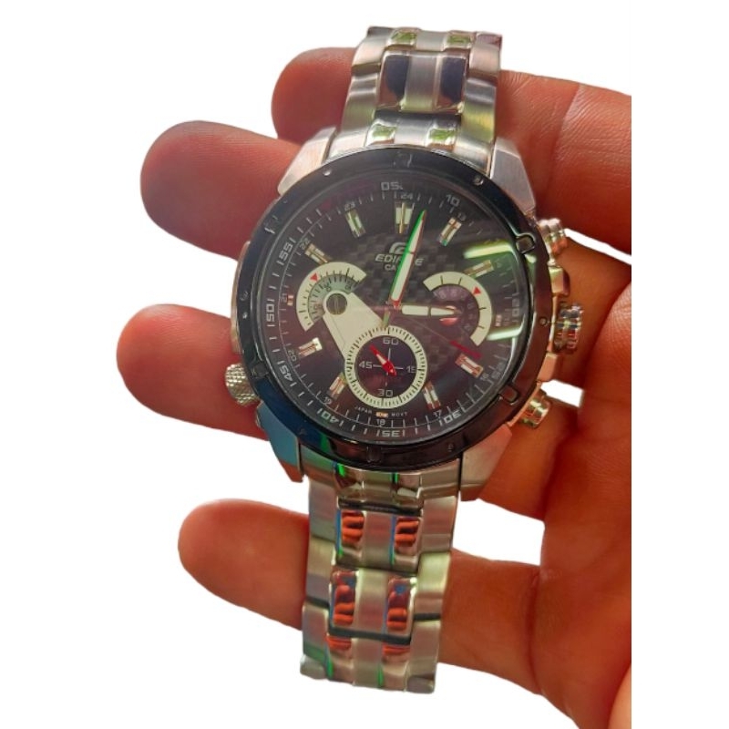 jam tangan Casio edifice EF - 535 rantai pria chrono stopwatch original