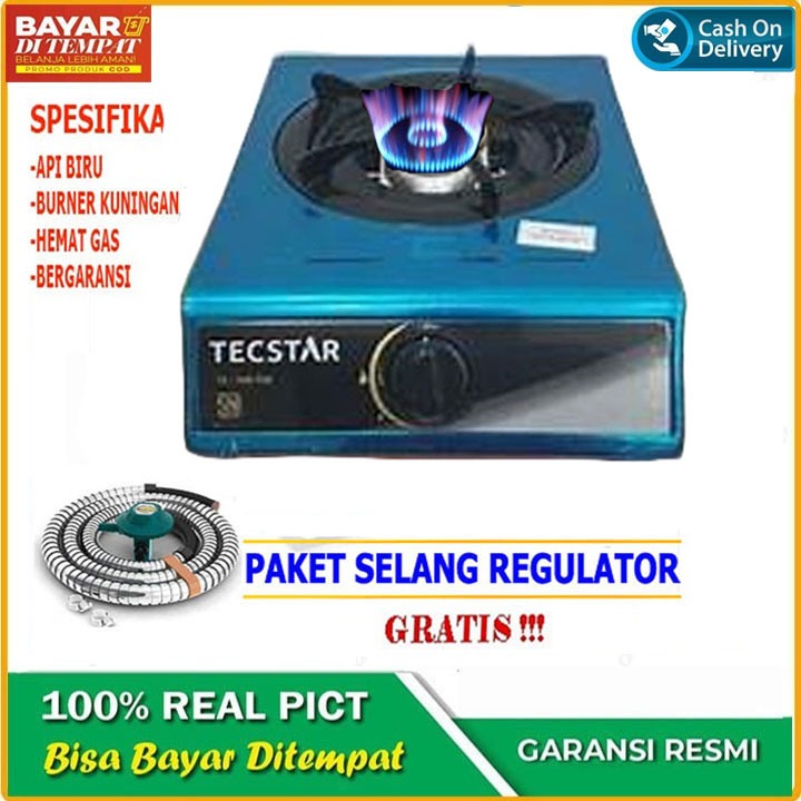KOMPOR GAS 1 TUNGKU TECSTAR/ KOMPOR GAS TECSTAR 1 TUNGKU KM-201 free selang regulator