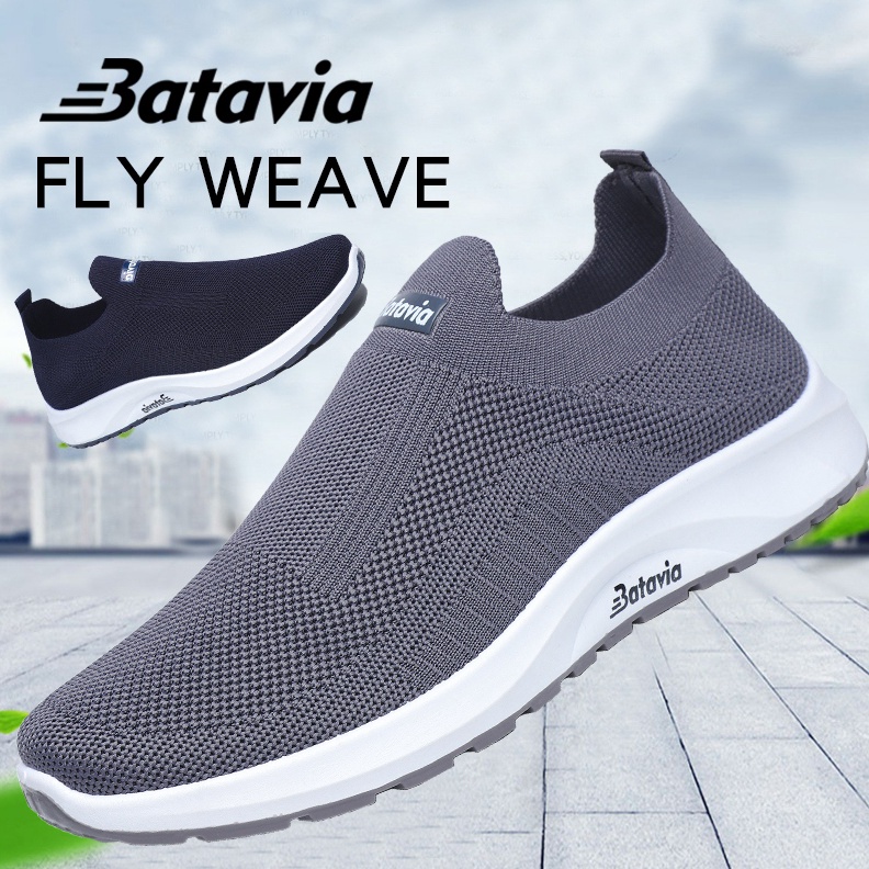 Termurah dan terbaik CODBatavia sepatu pria rajut sepatu pria sepatu tanpa tali hitam Sepatu Pria Sp