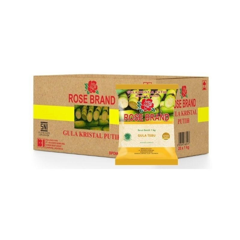 

ROSE BRAND Gula Kristal 1 Karton isi 20 pack (20kg)