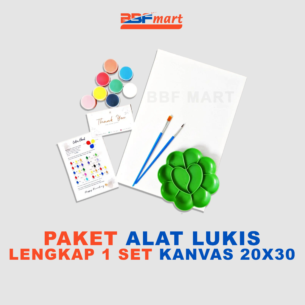 Paket Alat Lukis Lengkap 1 Set KANVAS 20x30