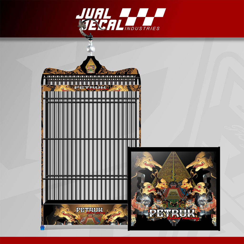 Stiker Sangkar Kotak WAYANG PETRUK Variasi Decal Kandang Gepengan