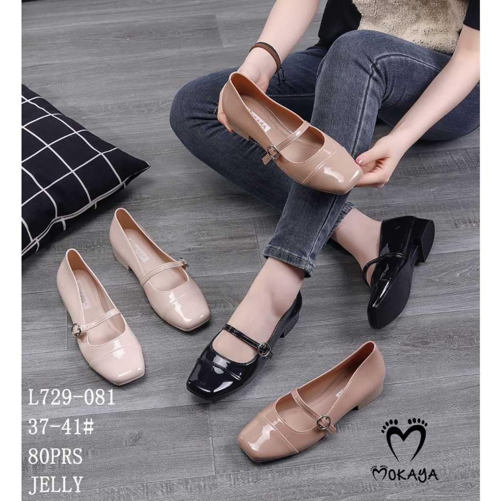 Sandal Sepatu Kantor Wanita / Perempuan Casual Glossy BEST SELLER Import Mokaya L729-082 Dan Mokaya 