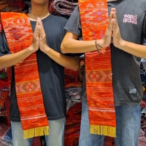 Ay00 Selendang Renda Mas Ulos Sadum Mewah Elegan