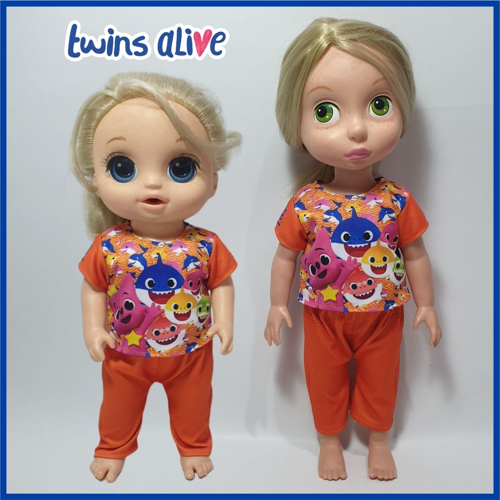 READY !!! Baju Boneka Baby Alive MellChan Setelan Baby Shark Orange