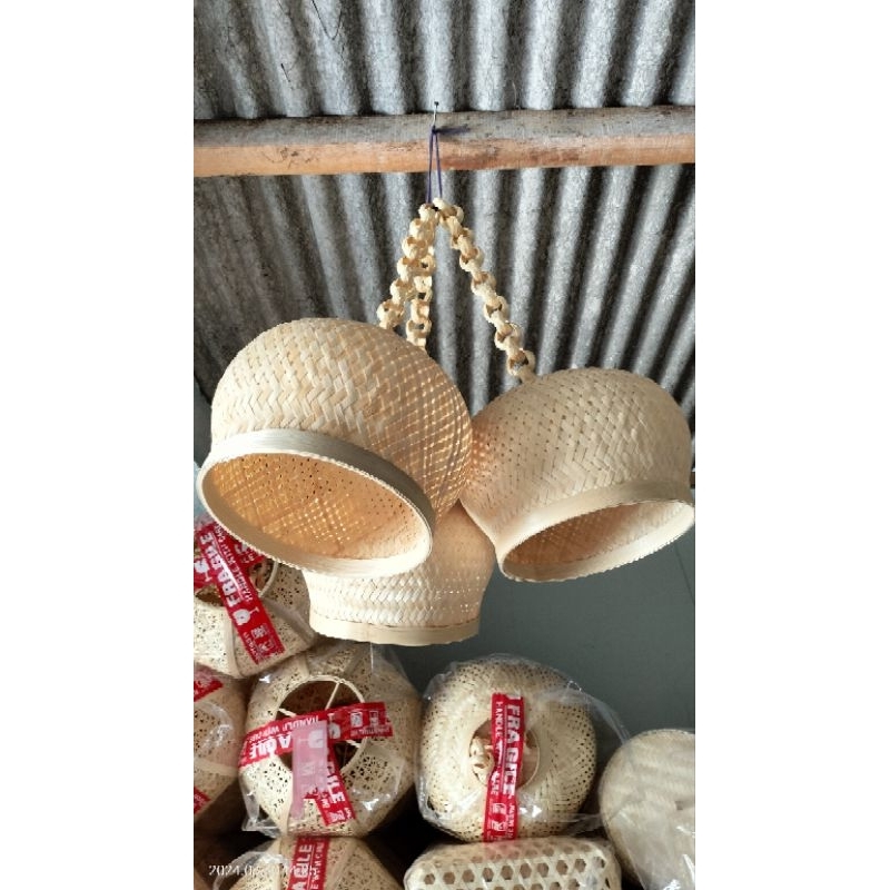 Kap Lampu Bulat Medium | Kap Lampu Klenting | Kap Lampu Bambu | Kap Lampu Gantung