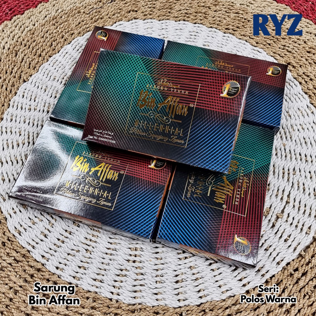 Sarung Bin Affan Motif Polos Warna Sarung Pria Dewasa Sarung Pria - Bin Affan Series