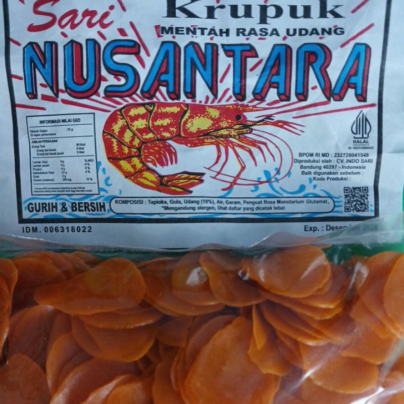 

KRUPUK NUSANTARA Kerupuk Bubur Kerupuk Mentah Rasa Udang kemasan 250 gram