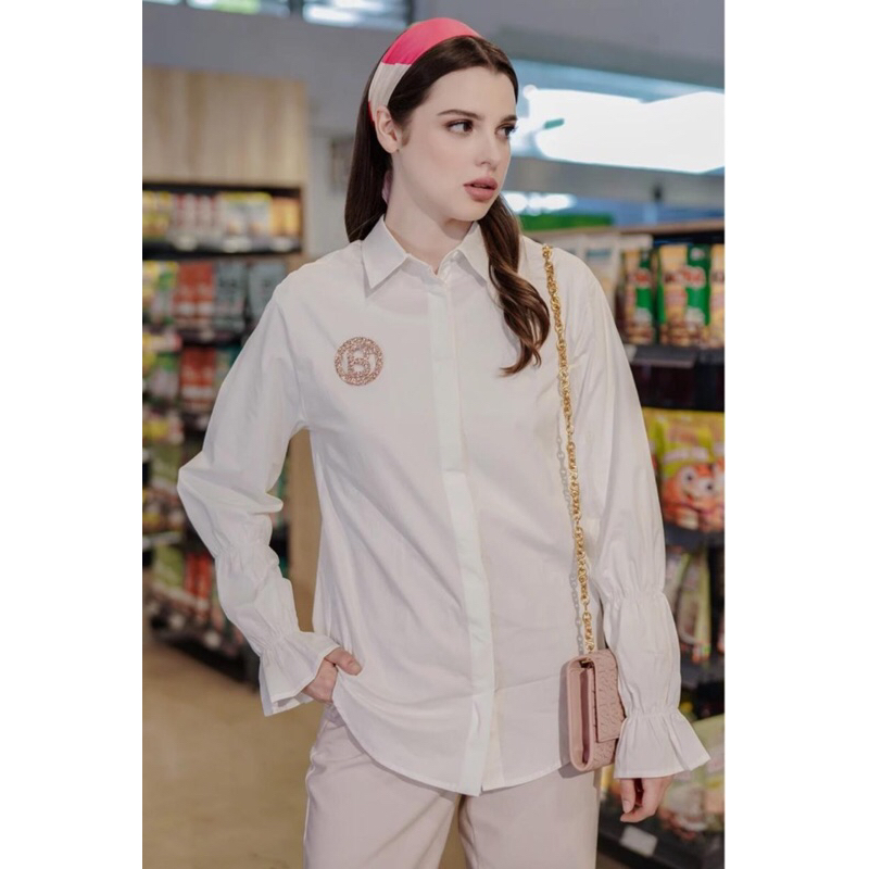 Benang Jarum Heidy Shirt - White