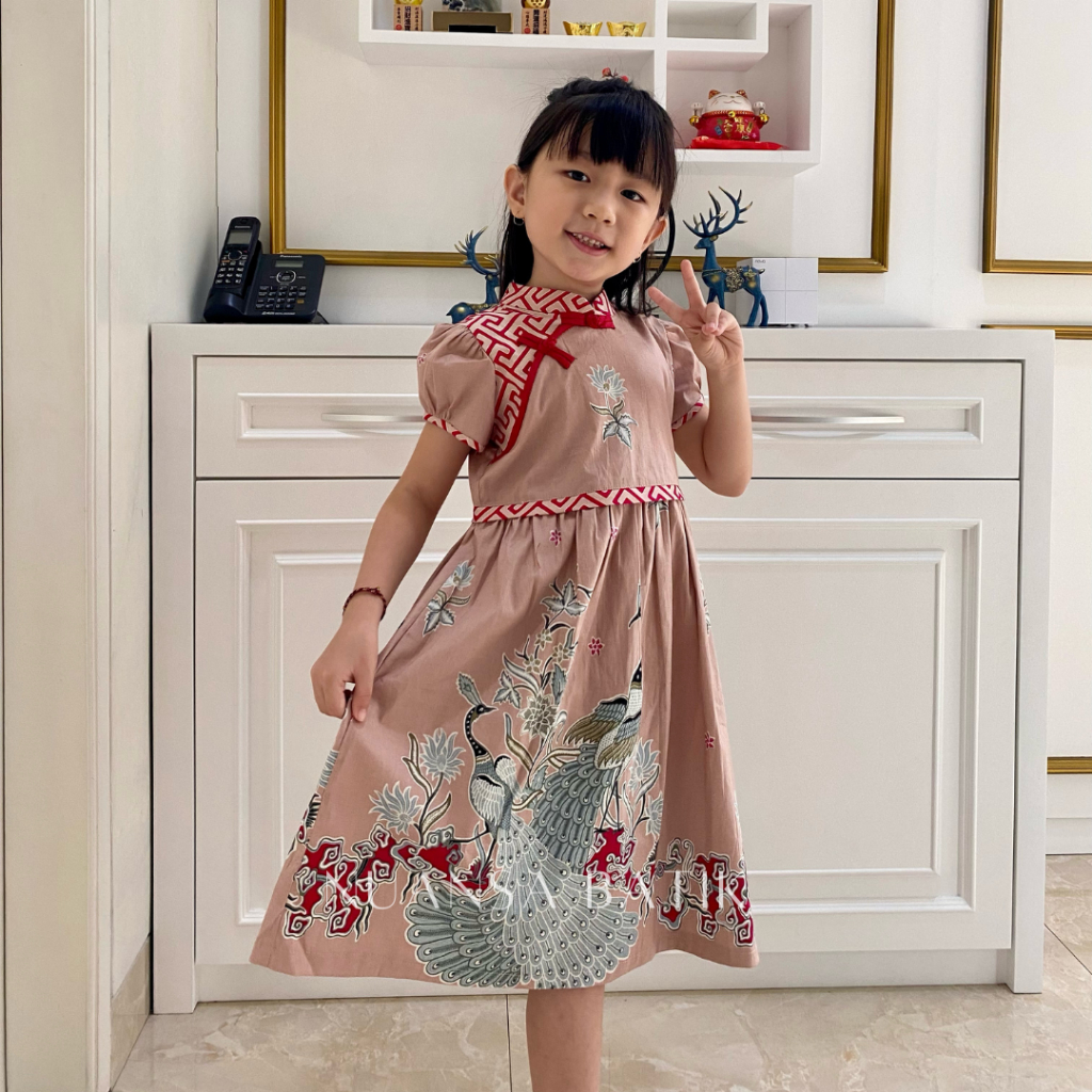 Nuansa Batik Dress Batik Cheongsam Anak Bahan Katun Stretch