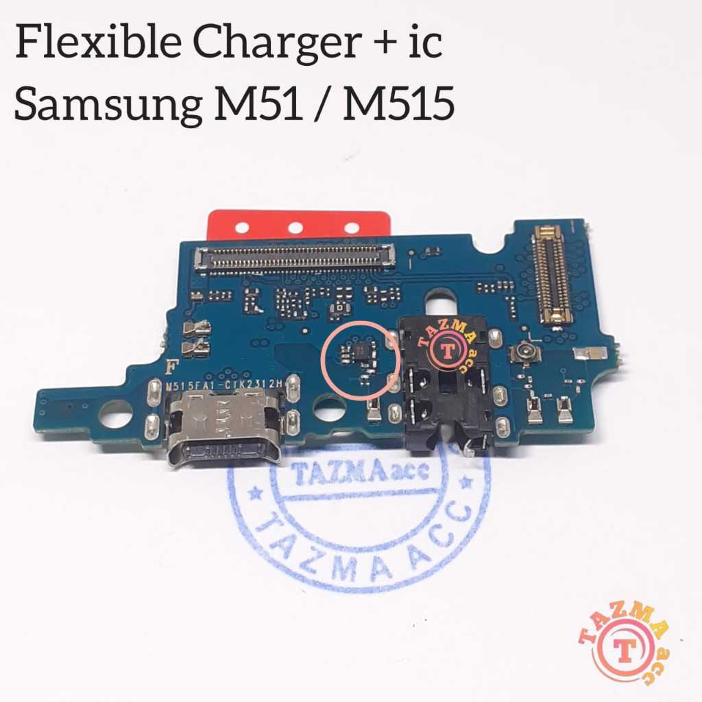 Samsung M51 / M515 Ori Flexible Charger + ic Flexibel Fleksibel Conektor Konektor Cas Charger Galaxy