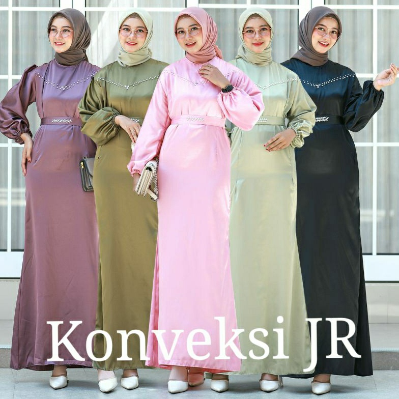 ART S7V Annisa Dress Kondangan Bahan Satin Silk  Gaun Pesta Terbaru Kekinian
