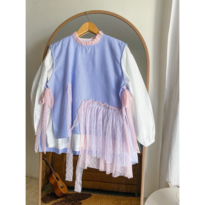 PRELOVED VEST + INNER KEMEJA PUTIH