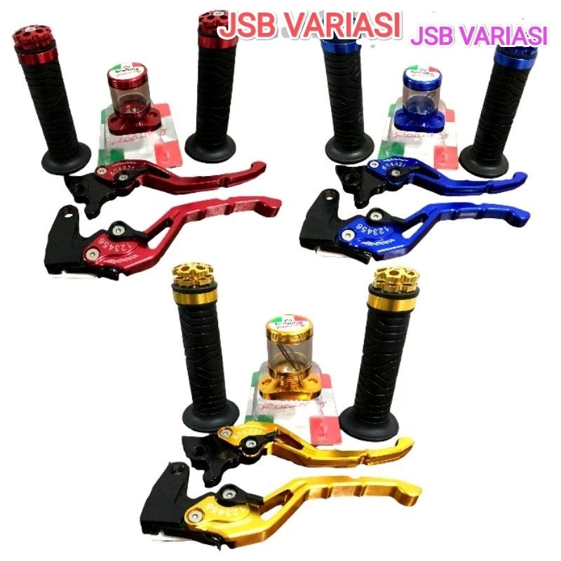 paket variasi 3in1 handle rem Mio full Cnc+handgrip ring+tutup minyak master rem kaca cnc mio mio sp