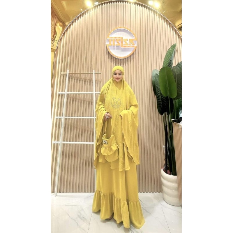 SHEILA MUKENA BY AZIZIL MUKENA POLOS MUKENA CRINGKLE MUKENA SIMPEL AZIZIL ORI AZIZIL JAKARTA