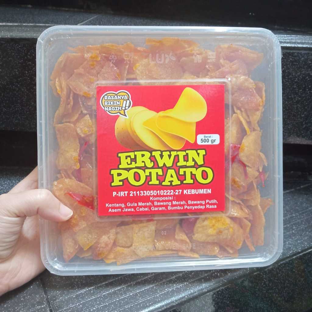 ERWIN POTATO SNAK KENTANG KARTIKA SARI OLEH OLEH BANDUNG VIRAL SALE PROMO PAKET HADIAH BOLU CAKE LEG