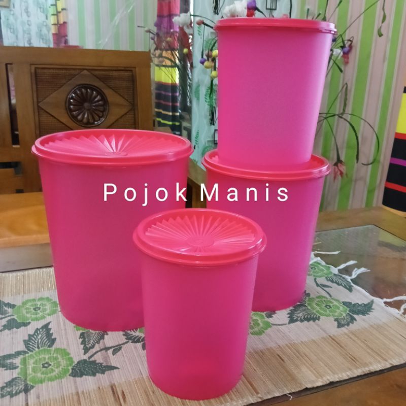 Promo Toples lebaran deco canister  tupperware merah ecer