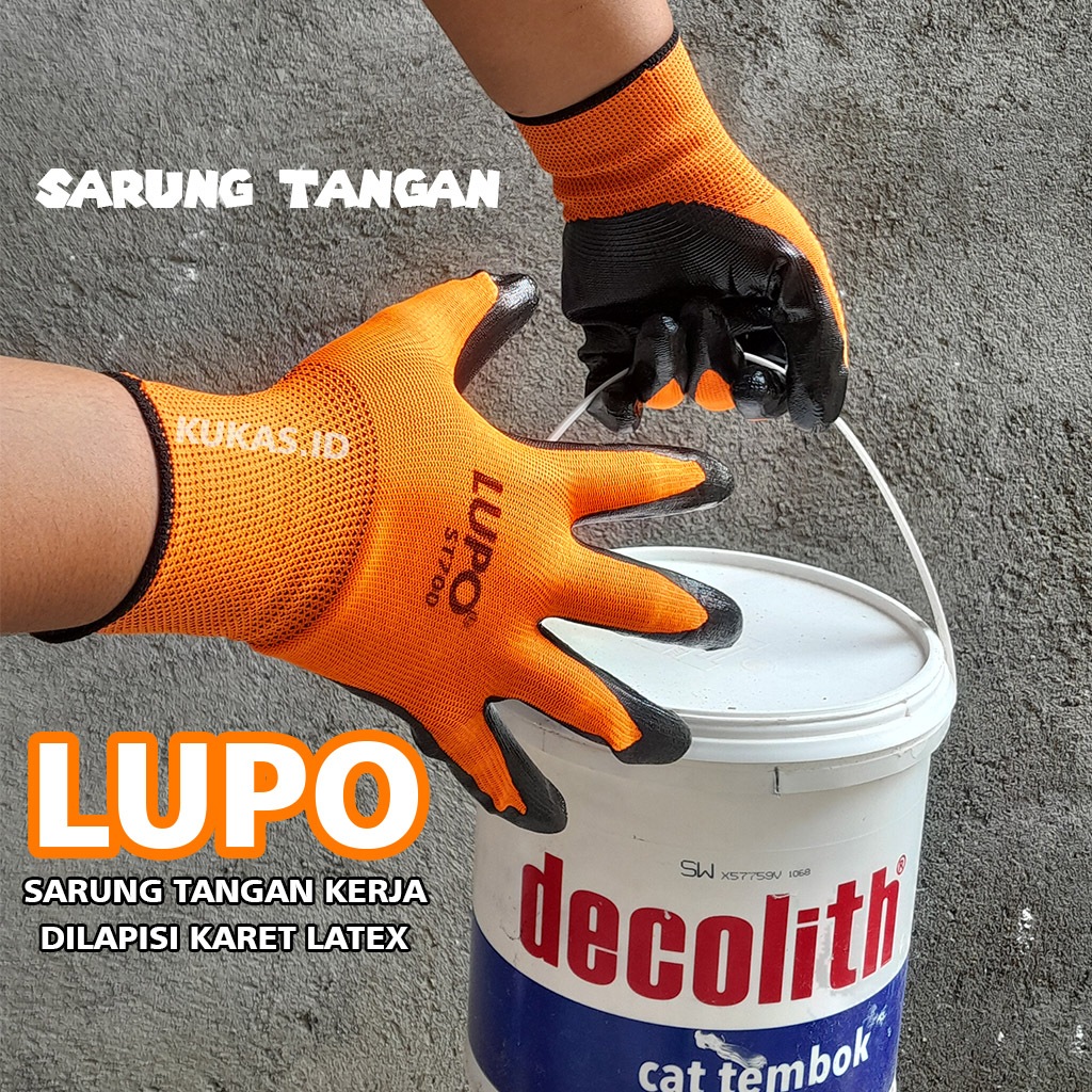 ORIGINl LUPO sarung tangan safety latex karet tebal kaos tangan karet / sarung tangan karet / sarung