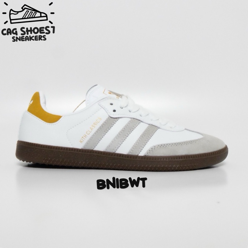 Sepatu Adidas SAMBA OG Kith White Manggo BINB