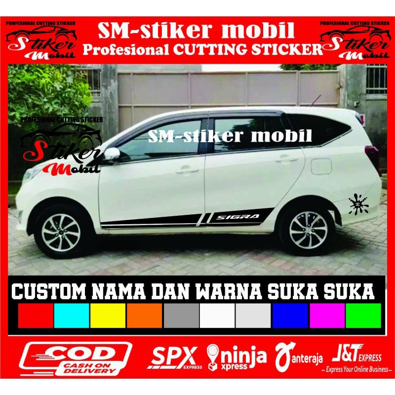 stiker mobil sigra stiker lis body samping mobil sigra stiker cutting sticker car