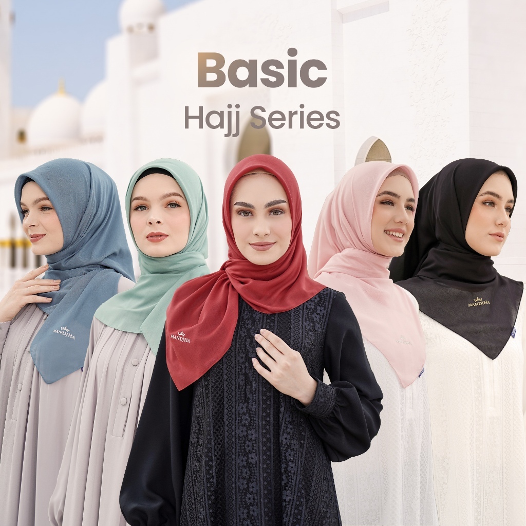 MANDJHA Basic Premium Scarf ALL Colour By IVAN GUNAWAN - Jilbab Hijab Segi Empat Polos ORIGINAL MAND