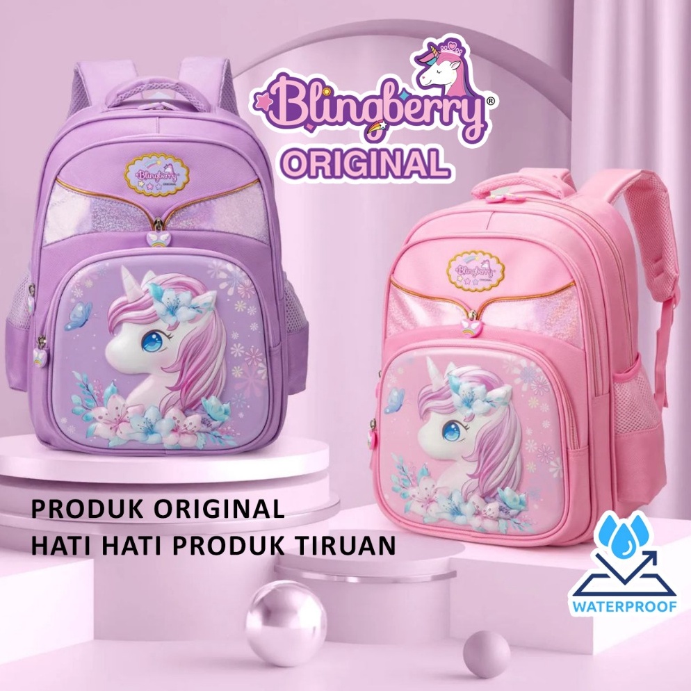 Modern Tas Sekolah Unicorn Glitter Waterproof Anti Air Tas Ransel Anak SD Tas Sekolah Anak Perempuan