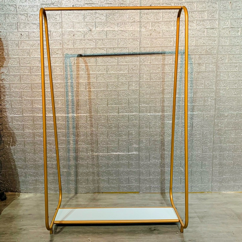 StandHanger Viral New Tatakan Papan Kaki Siku Gold | Display Baju Mewah 160 CM | Display Baju Gold |