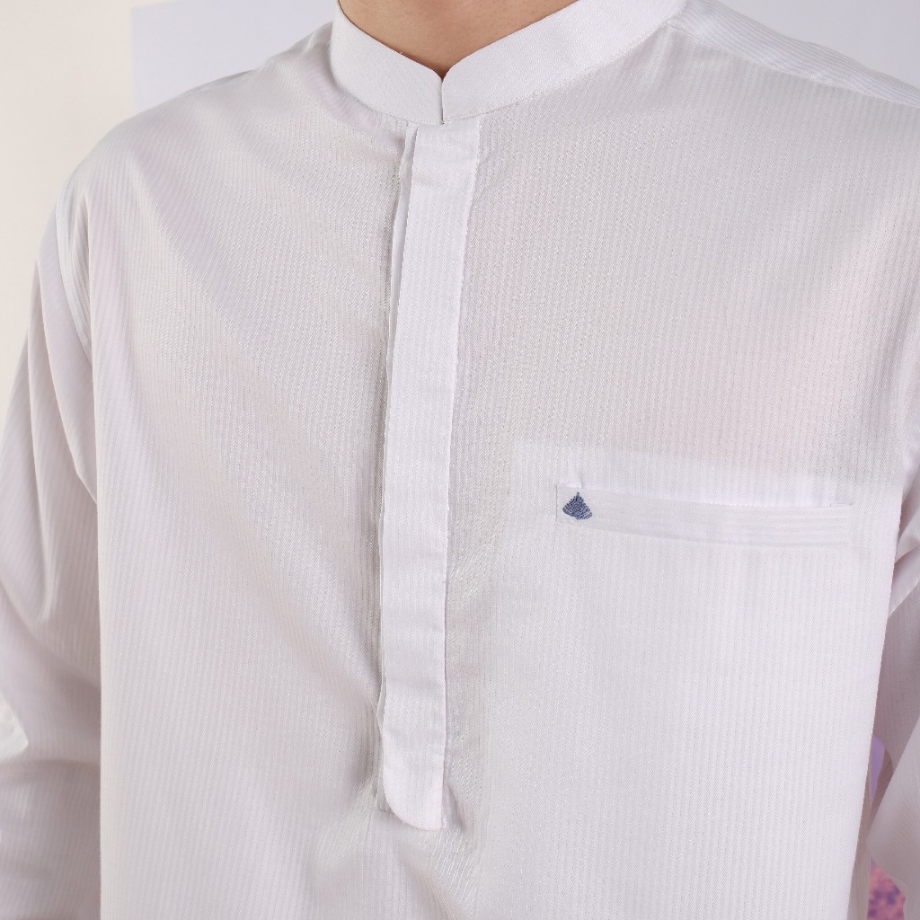 Shafira - Jorgi Menswear - White | Baju Koko Tangan Panjang