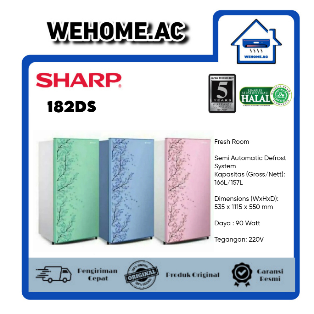Kulkas Sharp 1 Pintu SJ 182DS / 182VB/VR Kulkas 1 Pintu Sharp Lemari Es Sharp Satu Pintu