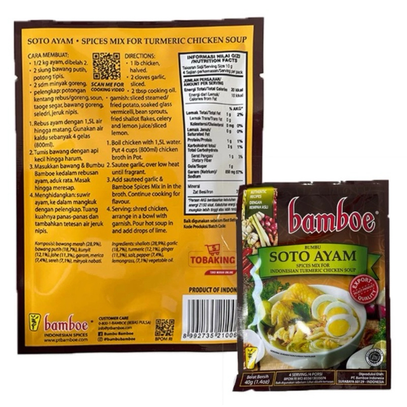 

BAMBOE bumbu masak SOTO AYAM