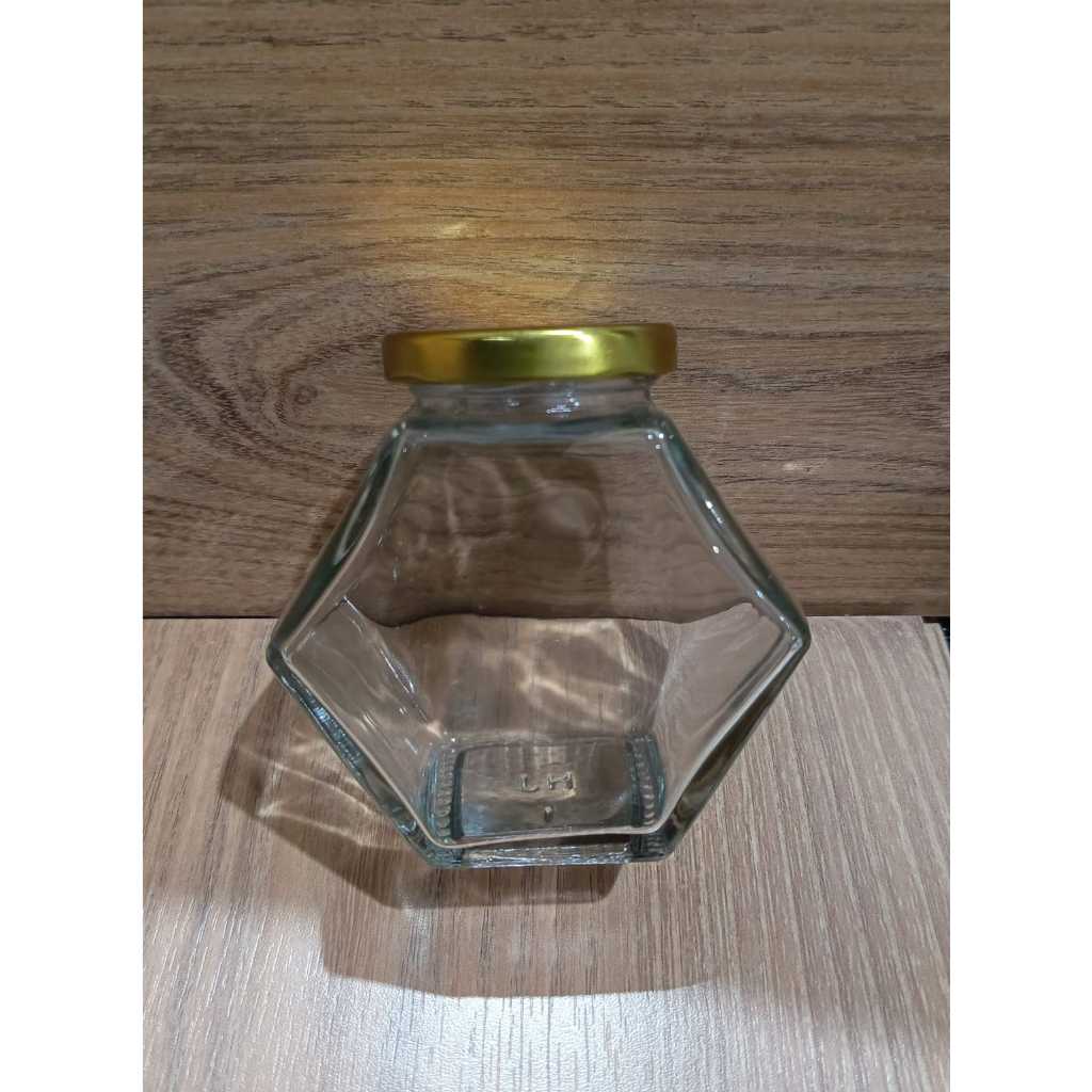 *Clearance sales* Jar kaca hexagonal 180ml set ( Food Grade ) jar selai madu honey