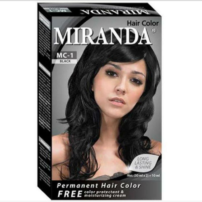 MIRANDA hair color HITAM /PEWARNA RAMBUT MIRANDA HITAM (30 ml)/semir rambut miranda warna hitam