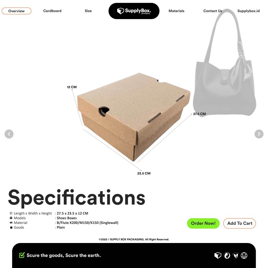 

KARDUS BOX PACKAGING 27.5 x 23.5 x 12 CM | Kardus | Shoes Boxes