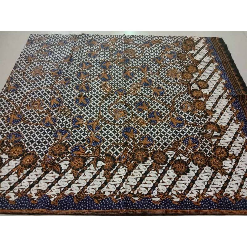 kain batik katun tulis sogan dasar putih