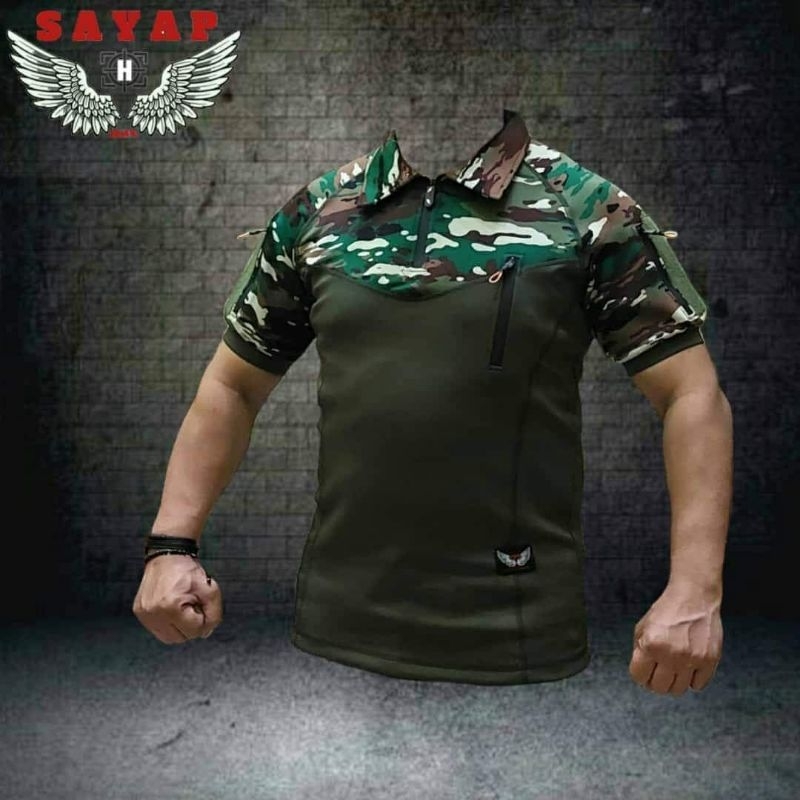 Baju Kaos TNI BDU Wangki Combat Tactical Pria Motif Loreng Polos Original Murah Terbaru Tebal full  