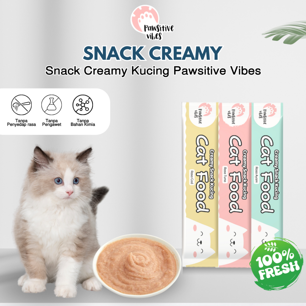 Cemilan Vitamin Kucing Basah 15g | Vitamin bulu kucing | Penambah berat badan kucing | Snack Creamy 