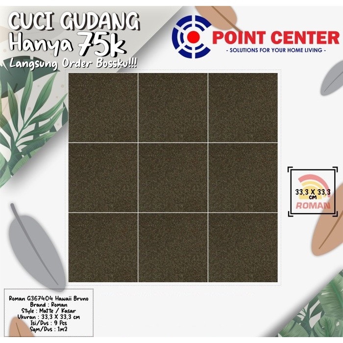 TERHEMAT ROMAN KERAMIK 33,3 X 33,3 G367404 HAWAII BRUNO