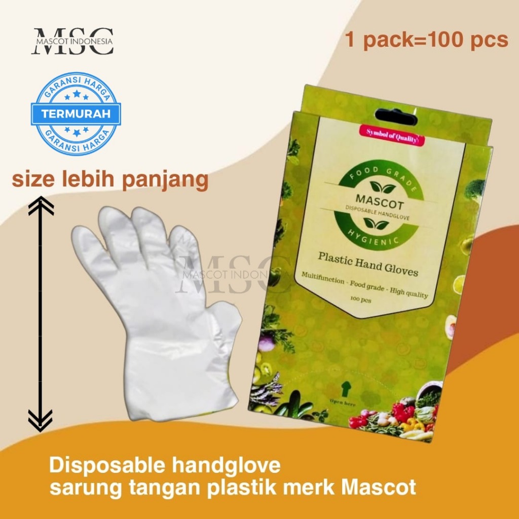 Sarung Tangan Plastik Mascot | Sarung Tangan Bagus Termurah | Disposable Hand Glove Mascot