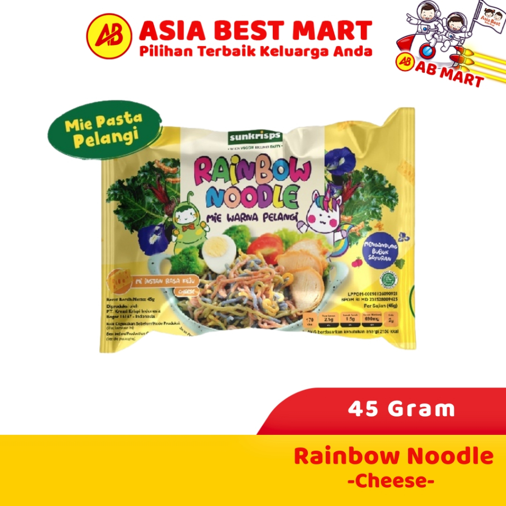 

Rainbow Noodle Mie Pasta Keju Pelangi By Sunkrisps 45 Gram
