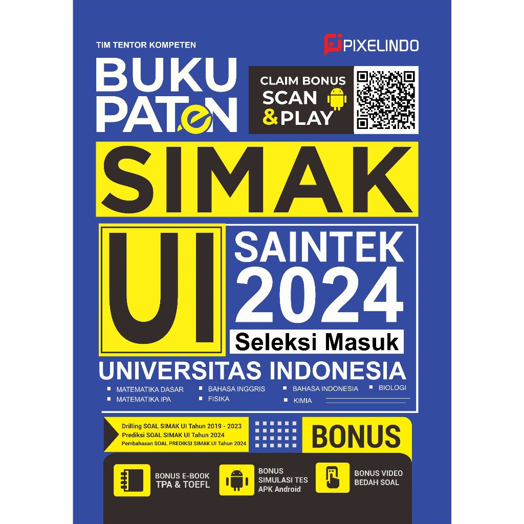 Buku Paten UTBK 2024 Buku Paten Simak UI Saintek 2024